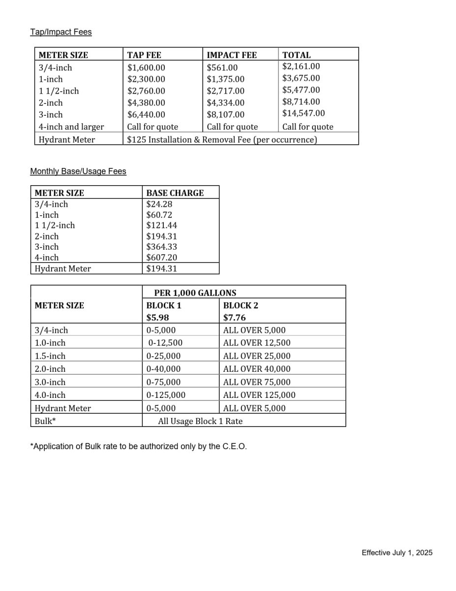 Rates and Fees 2 